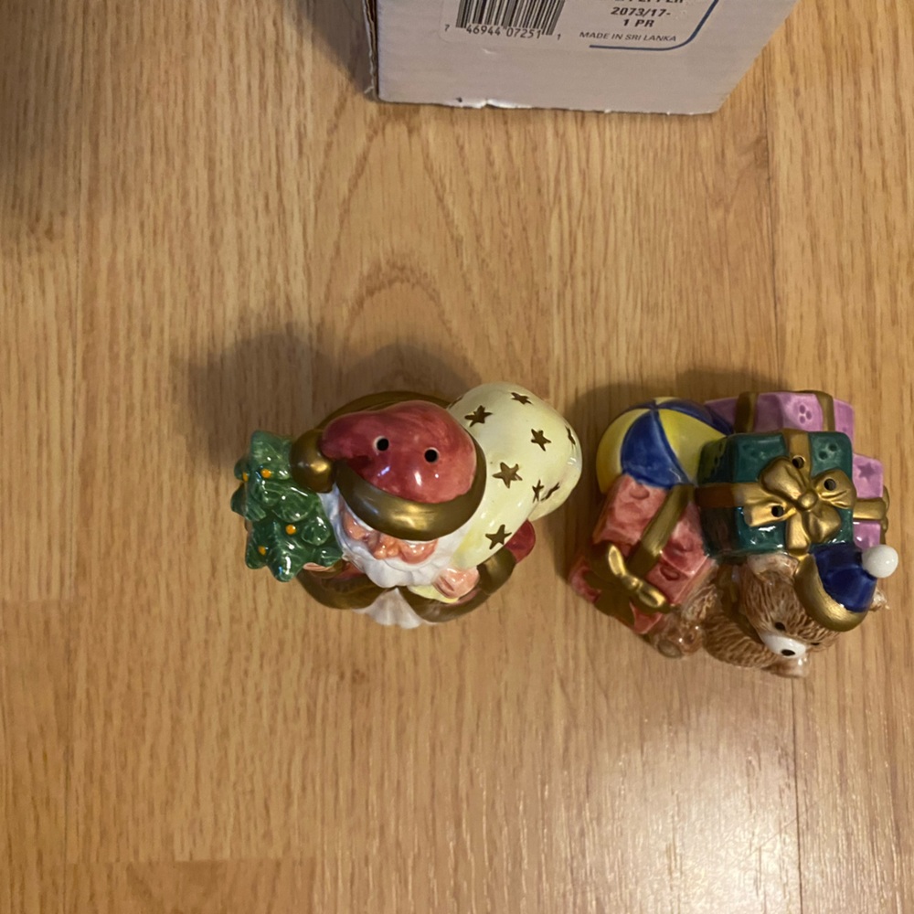 Fitz & Floyd Omnibus Yule Tree Salt & Pepper Shaker Set 2073/17 Christmas - Picture 4 of 6